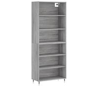 Eleganz Highboard grigio Sonoma 69,5 x 32,5 x 180 cm | Set di mobili da soggiorno in legno | Design moderno per piccoli spazi | Soluzione di stoccaggio per un soggiorno ordinato