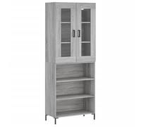 Eleganz Highboard grigio Sonoma 69,5 x 34 x 180 cm | Set di mobili da soggiorno in legno | Scaffale moderno e salvaspazio per piccoli spazi | Mobili eleganti