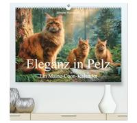 Eleganz in Pelz - ein Maine Coon - Kalender (hochwertiger Premium Wandkalender 2027 DIN A2 quer), Kunstdruck in Hochglanz: Maine Coons im Kalender!
