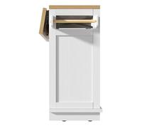 Eleganz Isola cucina rustica 118 cm - pieghevole per serate accoglienti - 3 cassetti - portasciugamani in legno di quercia - decorazione X - 5 rotoli - bianco - perfetto per piccoli appartamenti