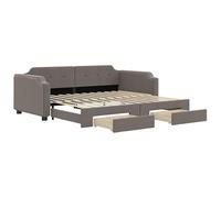 Eleganz Lettino allungabile con cassetti tortora 100 x 200 cm - Mobili per dormire salvaspazio per piccoli spazi e camere degli ospiti