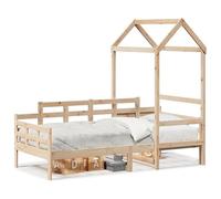 Eleganz Lettino con tetto, 80 x 200 cm, in legno massello di pino - Lettino per bambini con tetto per un sonno sicuro, durevole e naturale, perfetto per bambini