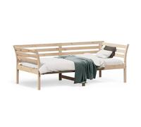 Eleganz Lettino giornaliero senza materasso 75 x 190 cm in legno massello di pino - Lettino per bambini durevole e letto per bambini per piccoli spazi - Design naturale per un clima sano di sonno