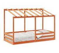 Eleganz Lettino per bambini con tetto in legno massello di pino 80 x 200 cm | Crea un comodo posto letto con design a tetto, durevole e stabile per un sonno sicuro, ideale per la cameretta dei bambini