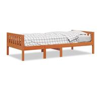 Eleganz Lettino per bambini in legno massello di pino 80 x 200 cm, marrone cerato, senza materasso, durevole e resistente per un sonno sicuro, design naturale per la cameretta dei bambini
