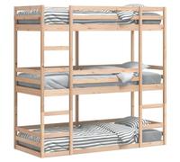 Eleganz Letto a castello triplo in legno massello di pino 90 x 190 cm - letto a soppalco per bambini e ragazzi, salvaspazio e stabile, ideale per piccoli spazi e camere dei fratelli