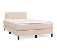 Eleganz Letto a molle, 120 x 200 cm, in ecopelle, colore marrone cappuccino, lussuoso materasso per camera da letto, resistente e confortevole, ideale per un sonno riposante