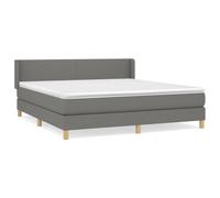 Eleganz Letto a molle 160 x 200 cm con materasso, tessuto grigio scuro, per camera da letto, durevole e confortevole, design moderno per un sonno riposante