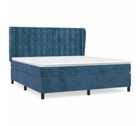 Eleganz Letto a molle, 180 x 200 cm, con materasso, moderno letto in velluto blu scuro, per la camera da letto, lussuoso e confortevole per una buona notte di sonno