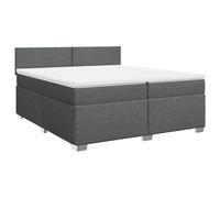 Eleganz Letto a molle 200 x 200 cm con materasso, grigio scuro, moderno letto in tessuto per camera da letto, durevole e confortevole, ideale per un sonno riposante
