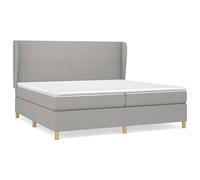 Eleganz Letto a molle 200 x 200 cm, grigio chiaro con materasso, moderno letto in tessuto per camera da letto, resistente e confortevole, soluzione perfetta per un sonno riposante