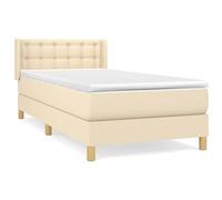 Eleganz Letto a molle con materasso, 100 x 200 cm, rivestimento in tessuto di alta qualità per camera da letto e ospite, comodo e durevole per un sonno riposante