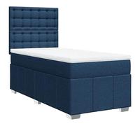 Eleganz Letto a molle con materasso 100 x 200 cm, tessuto blu, comodo letto matrimoniale per camera da letto, durevole e traspirante, perfetto per piccoli spazi e camere degli ospiti