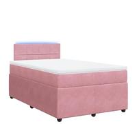Eleganz Letto a molle con materasso 120 x 190 cm in velluto rosa - Moderno letto per camera da letto per piccoli spazi, comodo e durevole con imbottitura di alta qualità