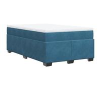 Eleganz Letto a molle con materasso 120 x 190 cm - Rivestimento in velluto blu scuro per camera da letto - Comodo e durevole per un sonno riposante