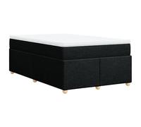 Eleganz Letto a molle con materasso, 120 x 190 cm, tessuto nero, sistema di sonno di lusso per la camera da letto, traspirante e ortopedico per un sonno riposante