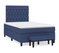 Eleganz Letto a molle con materasso 120 x 200 cm blu - Comodo letto in tessuto per camera da letto, durevole e confortevole - Soluzione perfetta per un sonno riposante