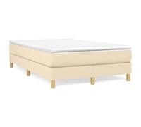 Eleganz Letto a molle con materasso, 120 x 200 cm, tessuto crema, comodo e stabile per camera da letto, soluzione per problemi alla schiena, comfort per dormire