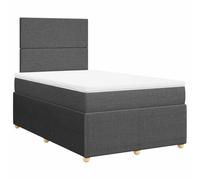 Eleganz Letto a molle con materasso, 120 x 200 cm, tessuto grigio scuro, comodo sistema di sonno per notti rilassanti, ideale per camera da letto e camera degli ospiti