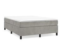 Eleganz Letto a molle con materasso 140 x 200 cm grigio chiaro velluto - Moderno letto per camera da letto per un sonno riposante, elevato comfort e sospensione stabile
