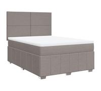 Eleganz Letto a molle con materasso 140 x 200 cm, in tessuto tortora, comodo sistema di sonno per notti rilassanti, ideale per camera da letto e camera degli ospiti