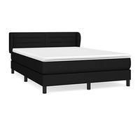 Eleganz Letto a molle con materasso, 140 x 200 cm, nero, testiera moderna per camera da letto, durevole e confortevole, ideale per piccoli spazi e camere degli ospiti