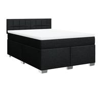 Eleganz Letto a molle con materasso 160 x 200 cm in tessuto nero - Comodo letto matrimoniale per camera da letto, durevole e stabile - Soluzione perfetta per un sonno riposante