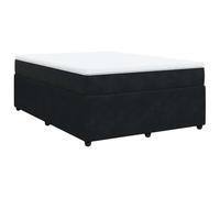 Eleganz Letto a molle con materasso, 160 x 200 cm, rivestimento in velluto per camera da letto, design nero per una vita moderna