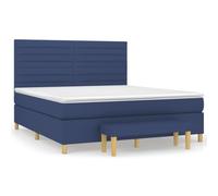 Eleganz Letto a molle con materasso, 160 x 200 cm, tessuto blu, comodo letto premium per camera da letto, durevole e stabile, con imbottitura di alta qualità per un sonno riposante