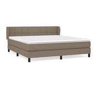Eleganz Letto a molle con materasso, 180 x 200 cm, in tessuto tortora, comodo sistema di sonno per notti rilassanti, perfetto per camera da letto e camera degli ospiti