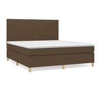 Eleganz Letto a molle con materasso 180 x 200 cm marrone scuro tessuto - Sistema di sonno di lusso per notti rilassanti, perfetto per camera da letto e camera degli ospiti