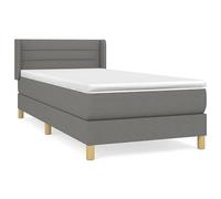 Eleganz Letto a molle con materasso, 80 x 200 cm, grigio scuro, moderno letto in tessuto per camera da letto, elevato comfort e durata, ideale per piccoli spazi