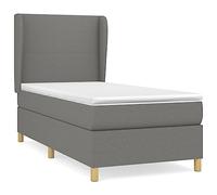 Eleganz Letto a molle con materasso, 80 x 200 cm, grigio scuro, moderno letto in tessuto per camera da letto, durevole e confortevole, salvaspazio per piccoli spazi