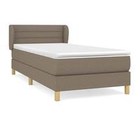 Eleganz Letto a molle con materasso 80 x 200 cm, in tessuto tortora, comodo letto con topper per un sonno riposante, ideale per camera da letto e camera degli ospiti
