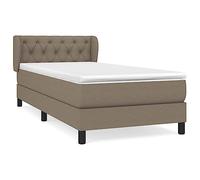 Eleganz Letto a molle con materasso 80 x 200 cm in tessuto tortora - Comodo letto per camera da letto, durevole e ottimizzato per lo spazio - Ideale per piccoli spazi