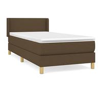 Eleganz Letto a molle con materasso, 80 x 200 cm, tessuto marrone scuro, comodo sistema di sonno per camera da letto, durevole e resistente alla polvere