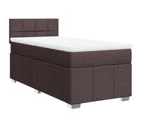 Eleganz Letto a molle con materasso, 90 x 190 cm, marrone scuro, moderno letto in tessuto per camera da letto, durevole e confortevole, ideale per piccoli spazi e camere degli ospiti