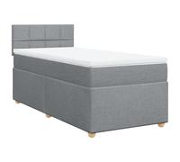 Eleganz Letto a molle con materasso 90 x 200 cm grigio chiaro tessuto - Moderno set di letti per camera da letto, durevole e confortevole, ideale per piccoli spazi