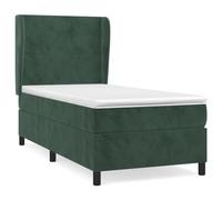 Eleganz Letto a molle con materasso 90 x 200 cm - Letto in velluto verde scuro per camera da letto, design di lusso con elevata stabilità e comfort