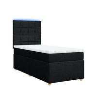 Eleganz Letto a molle con materasso 90 x 200 cm - Moderno letto in tessuto per camera da letto | Comfort e stabilità | Ideale per piccoli spazi | Nero