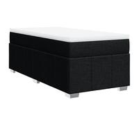 Eleganz Letto a molle con materasso 90 x 200 cm, tessuto nero, comodo sistema di sonno per un sonno riposante, ideale per piccoli spazi e strutture moderne