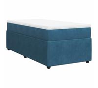 Eleganz Letto a molle con materasso 90 x 200 cm, velluto blu scuro, comodo sistema di letto per un sonno riposante, perfetto per camera da letto e camera degli ospiti