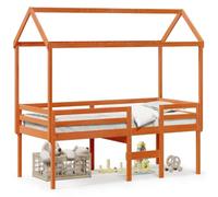 Eleganz Letto a soppalco con tetto in legno massello di pino 90 x 200 cm - Elegante lettino con tetto per una maggiore privacy e comodità, ideale per piccoli spazi