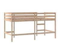 Eleganz Letto a soppalco per bambini con scala, 80 x 200 cm, in legno massello di pino - Stabile letto a soppalco per cameretta dei bambini, salvaspazio con scivolo o sottosuolo