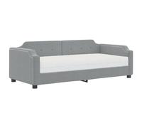 Eleganz Letto con materasso 80 x 200 cm, grigio chiaro, rivestimento in tessuto, resistente e confortevole per camera degli ospiti, camera dei bambini o piccoli appartamenti
