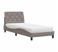 Eleganz Letto con materasso 90 x 190 cm in tessuto tortora - Comodo sistema di sonno per piccoli spazi, durevole e traspirante - Ideale per single o camere degli ospiti
