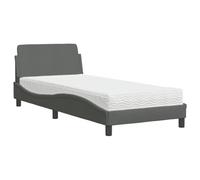 Eleganz Letto con materasso Dover grigio scuro 80 x 200 cm - Moderno letto in tessuto per camera da letto, salvaspazio e durevole, ideale per piccoli spazi