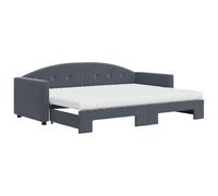 Eleganz Letto giornaliero allungabile, 80 x 200 cm, con materassi, velluto grigio scuro, salvaspazio, per ospiti e bambini, regolabile in altezza e durevole, ideale per piccoli spazi e appartamenti