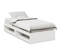 Eleganz Letto giornaliero senza materasso 90 x 190 cm in legno di pino massiccio - bianco, durevole e stabile per camera degli ospiti, camera dei bambini o piccoli spazi - Design naturale per un