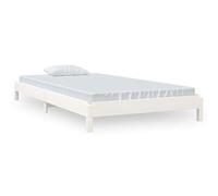 Eleganz Letto impilabile bianco 80 x 200 cm in legno massello di pino - Letto a soppalco salvaspazio per bambini e ragazzi, durevole e stabile, ideale per piccoli spazi e camere con fratelli